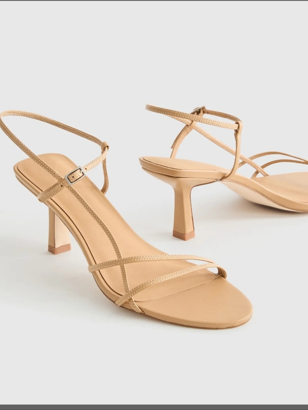 Quince Italian Leather 70mm Strappy Heel